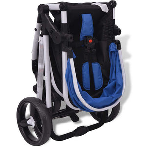 Passeggino 3 in 1 in Alluminio Blu e Nero 10115