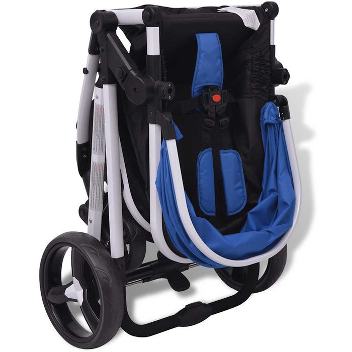 Passeggino 3 in 1 in Alluminio Blu e Nero 10115
