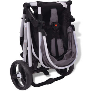Passeggino 3 in 1 in Alluminio Grigio e Nero 10116
