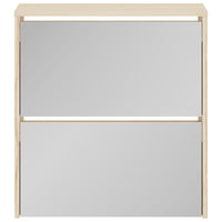 Scarpiera con 2 Ripiani e Specchio Colore Rovere 63x17x67 cm 243045