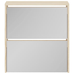 Scarpiera con 2 Ripiani e Specchio Colore Rovere 63x17x67 cm 243045