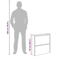 Scarpiera con 2 Ripiani e Specchio Colore Rovere 63x17x67 cm 243045