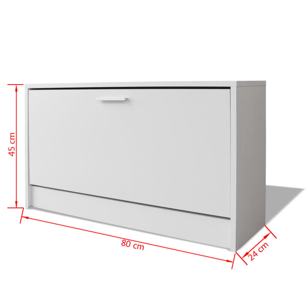 vidaXL Panca con Scarpiera Bianca 80x24x45 cm