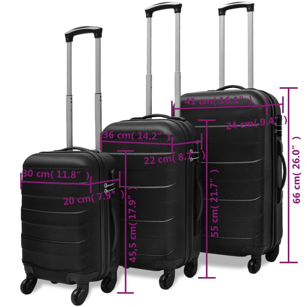 Set Trolley Rigidi 3 pz Nero cod mxl 48485