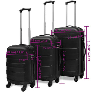 Set Trolley Rigidi 3 pz Nero 91141