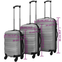 Set Trolley Rigidi 3 pz Argento 45,5/55/66 cm 91142