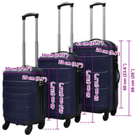 Set Trolley Rigidi 3 pz Blu 45,5/55/66 cm 91144