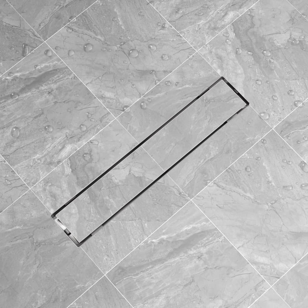 Canaletta di Drenaggio per Doccia 630x140 mm in Acciaio Inox 142172