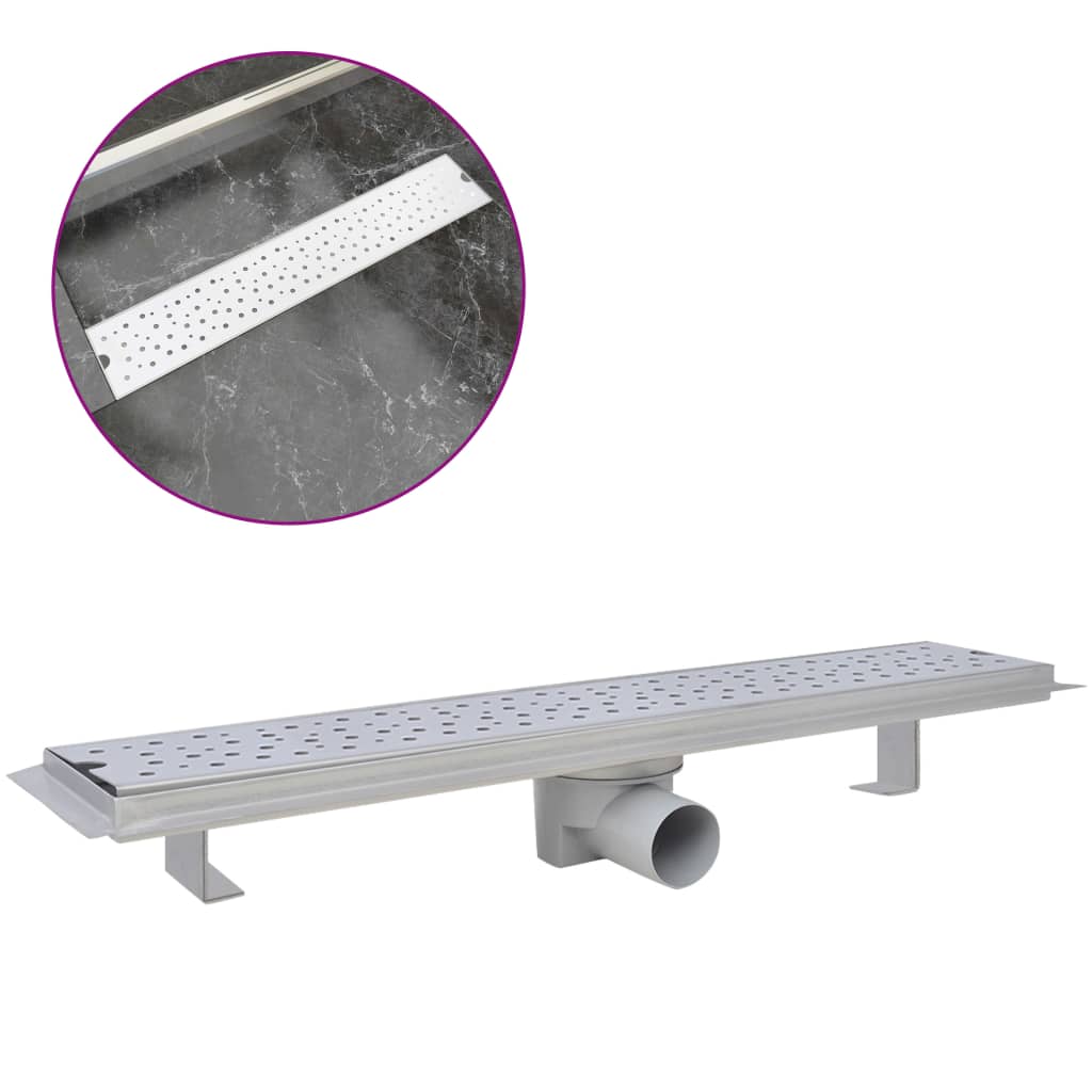 Canaletta di drenaggio per doccia Doppio 630x140 mm Acciaio inox cod mxl 47313