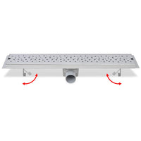 Canaletta di Drenaggio per Doccia a Bolle 630x140 mm in Acciaio 142190