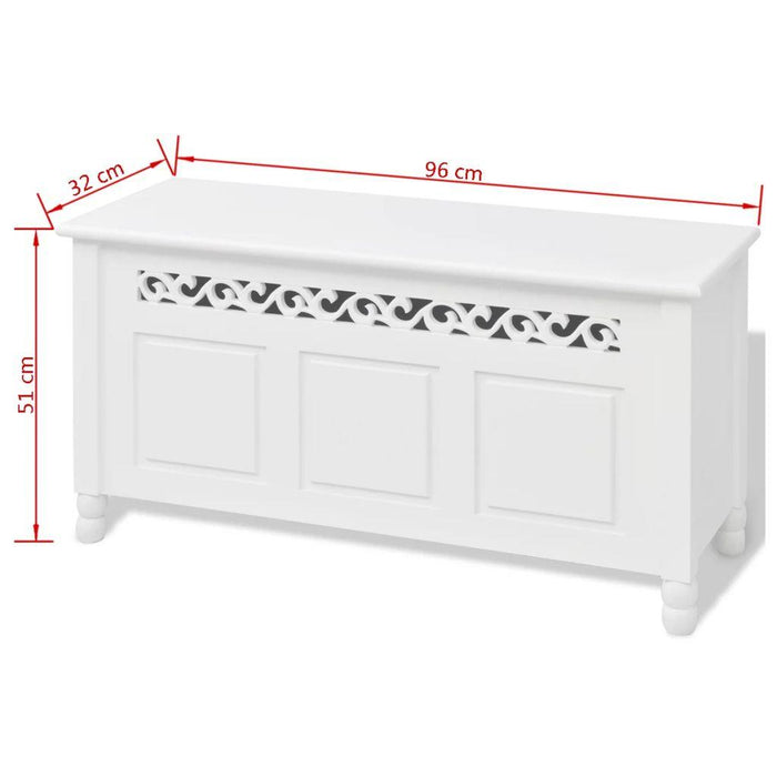 Panca pouf sgabello contenitore panca mobile in stile barocco bianco 3002032