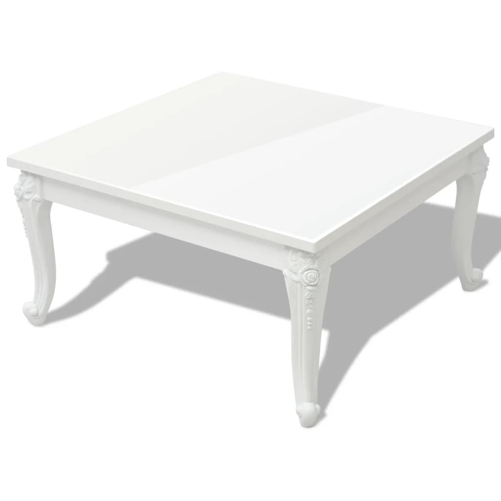 Tavolino da Salotto 80x80x42 cm Lucido Bianco 243379