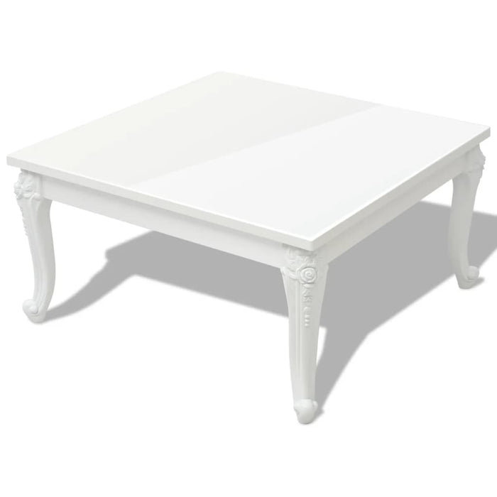 Tavolino da Salotto 80x80x42 cm Lucido Bianco 243379