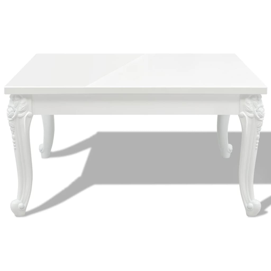 Tavolino da Salotto 80x80x42 cm Lucido Bianco 243379
