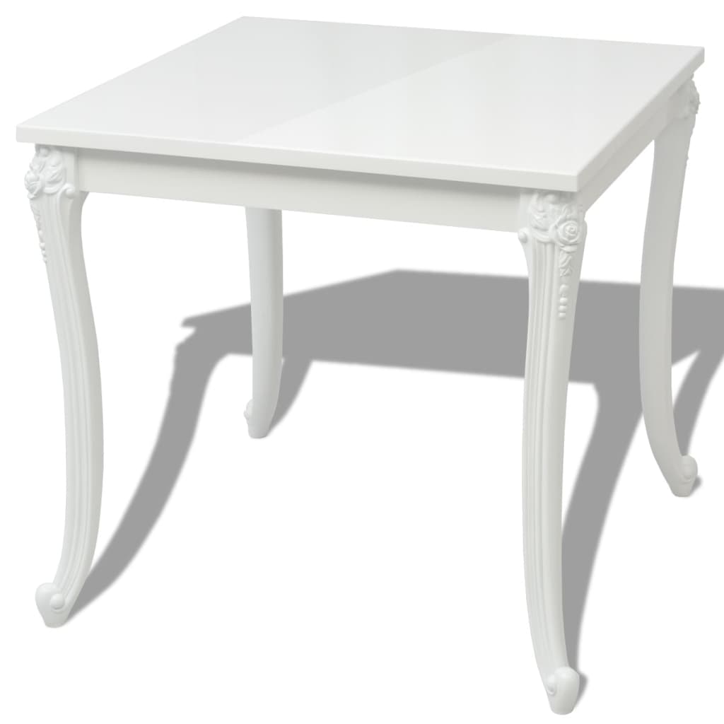 Tavolo da Pranzo 80x80x76 cm Bianco Lucido 243382