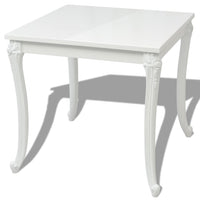 Tavolo da Pranzo 80x80x76 cm Bianco Lucido 243382
