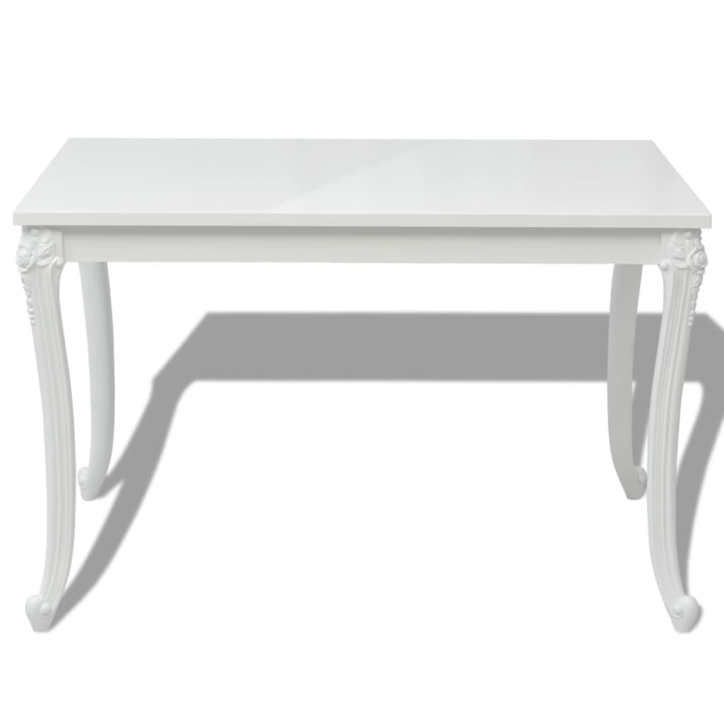 Tavolo da Pranzo 116x66x76 cm Bianco Lucido 243383