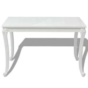 Tavolo da Pranzo 116x66x76 cm Bianco Lucido 243383