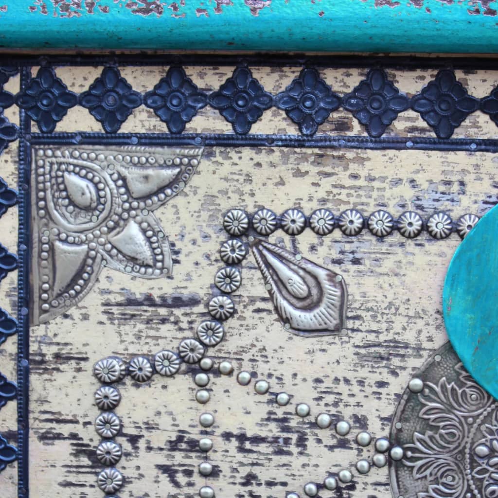 Baule Blu Legno di Mango 80x40x45 cm 243332