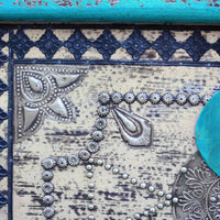 Baule Blu Legno di Mango 80x40x45 cm 243332