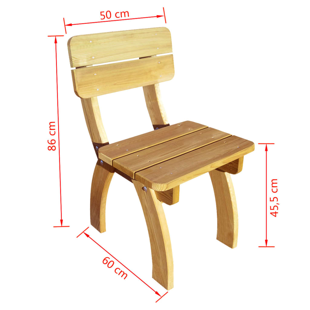 Sedie da Giardino 2 pz in Legno di Pino Impregnato cod mxl 12715