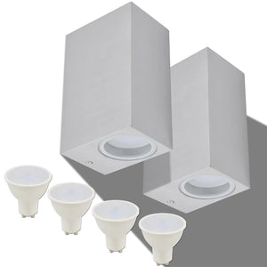 Applique LED da Parete Quadrata 2 pz Proiezione Alto/in Basso 42409