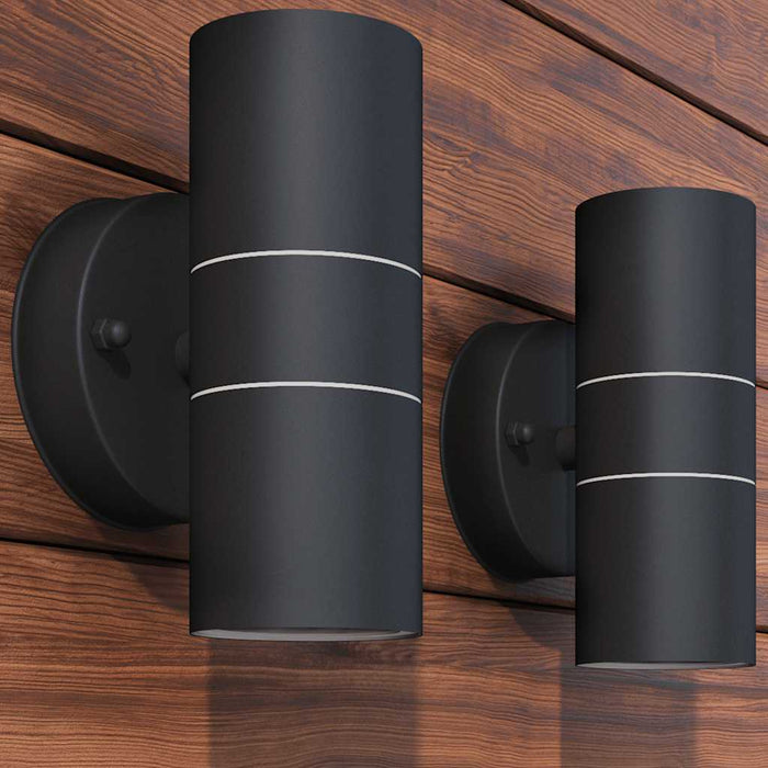 Applique LED Parete 2 pz Acciaio Inox Proiezione Alto/ Basso 42417