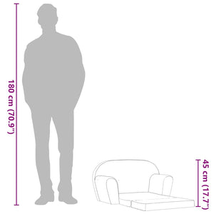 Poltrona Letto per Bambini Grigio Chiaro 243257