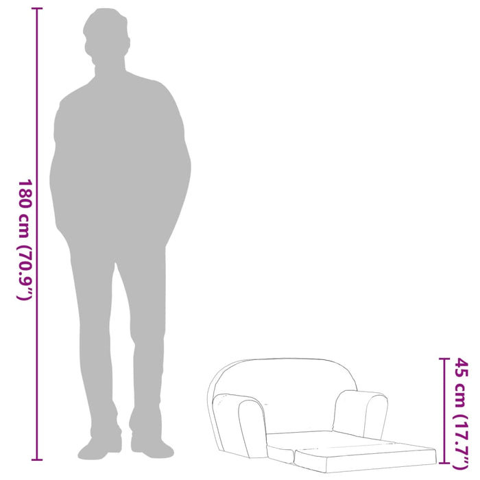 Poltrona Letto per Bambini Grigio Chiaro 243257