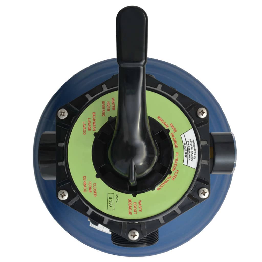 Filtro a Sabbia per Piscine Valvola a 6 Posizioni Blu 460 mm 91169