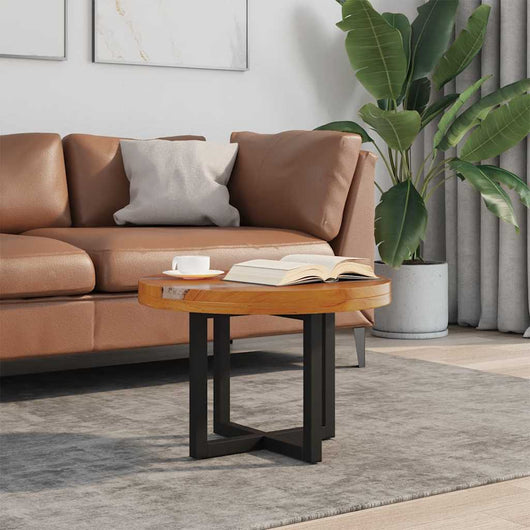 Tavolino da Salotto-Tavolino da soggiorno-Tavolo in Legno di Teak e Resina 60 cm