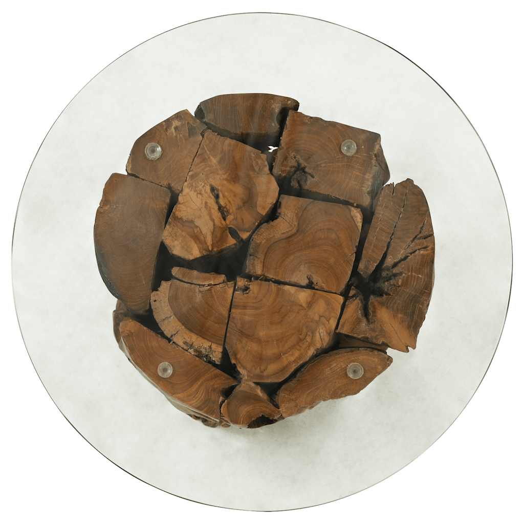 Tavolino da Salotto-Tavolino da soggiorno-Tavolo in Legname Massello di Teak 60 cm