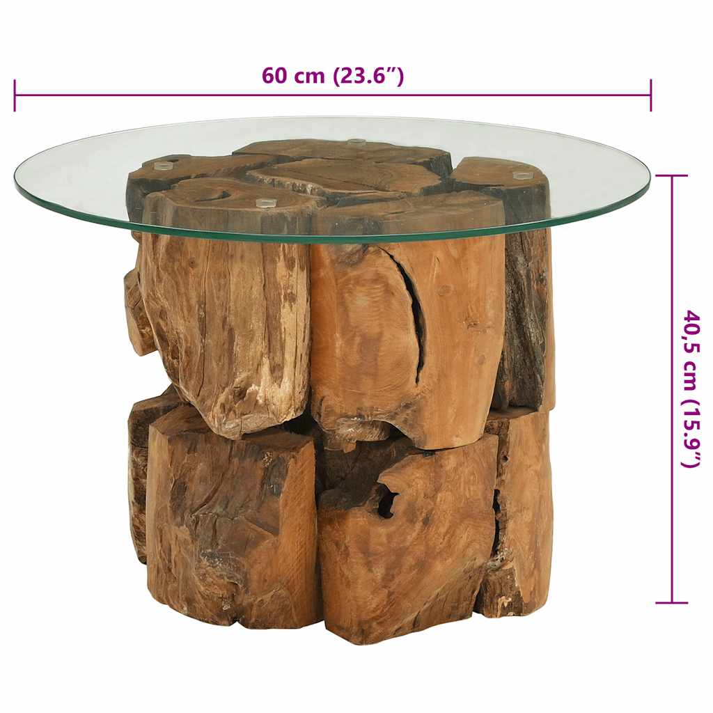 Tavolino da CaffÃ¨ in Legname Massello di Teak 60 cm