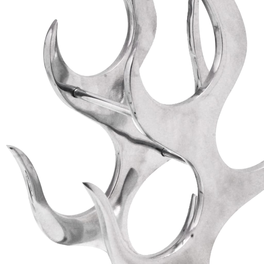 Cremagliera a Forma di Fiamma 9 Bottiglie in Alluminio Argento 243502
