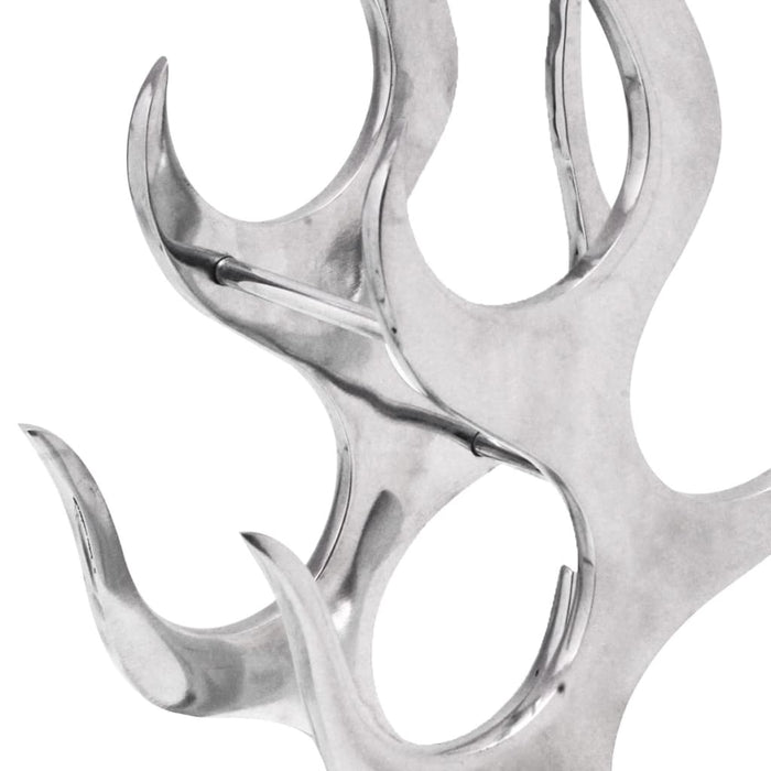 Cremagliera a Forma di Fiamma 9 Bottiglie in Alluminio Argento 243502