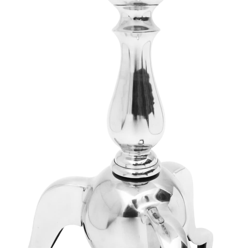 Tavolino da Salotto Rotondo in Alluminio Argento 243511