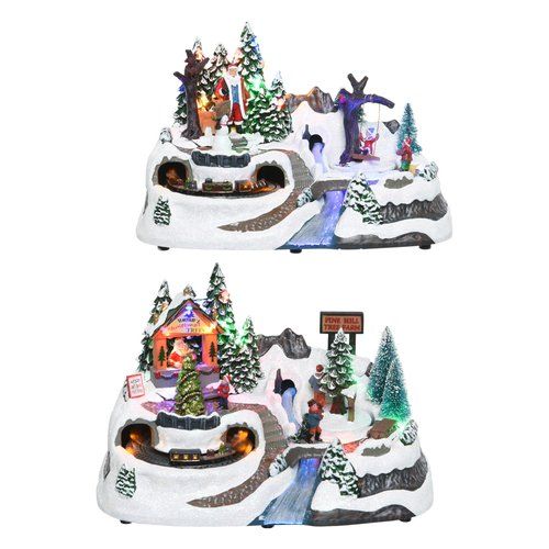 Paesaggio natalizio kaemingk 481220 villaggio led movimento e musica