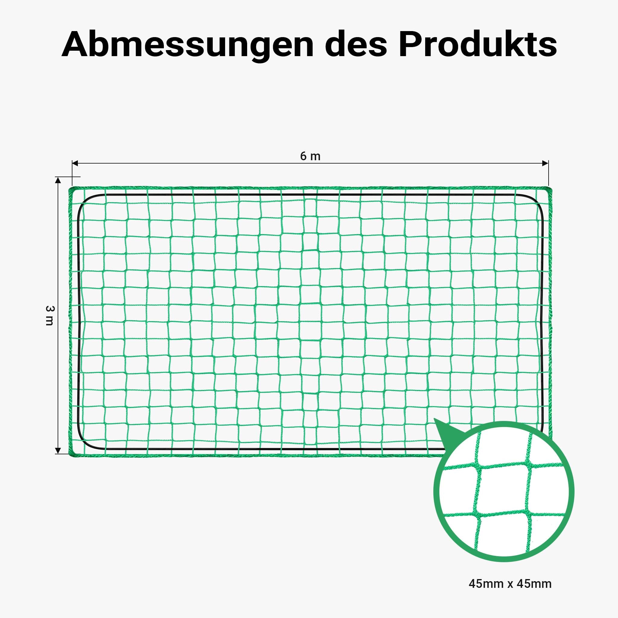 Rete ferma carico per trasporto su rimorchio e container 3 x 6 m Rete di sicurezza