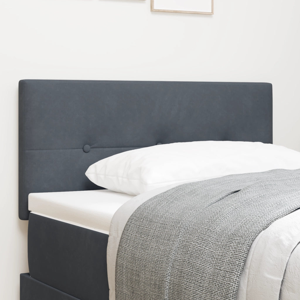 Testiera  Imbottita con Bottoni Grigio Scuro 100 cm in Velluto