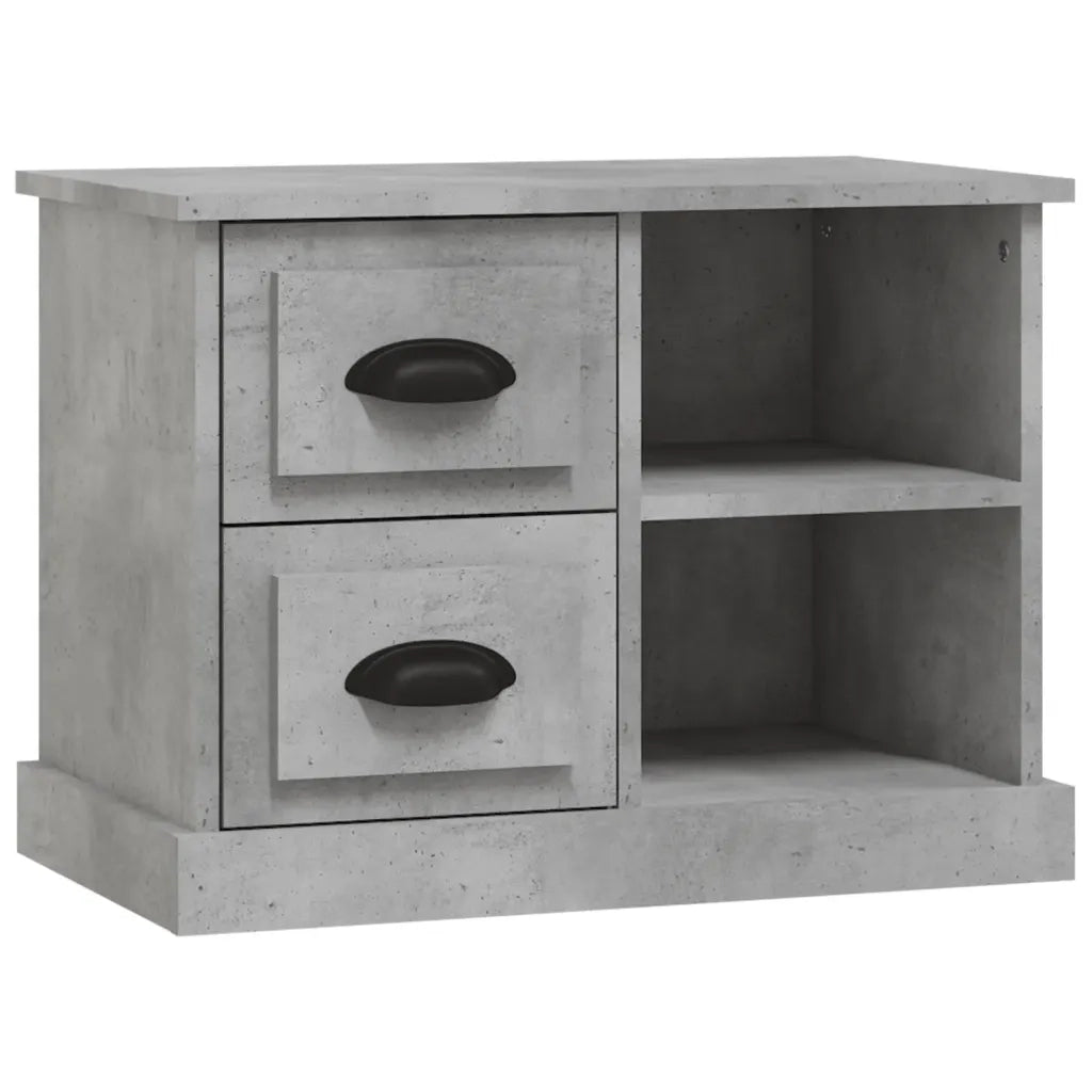 Comodino | Armadio da Notte | Mobiletto da notte Grigio Cemento 60x35,5x45 cm