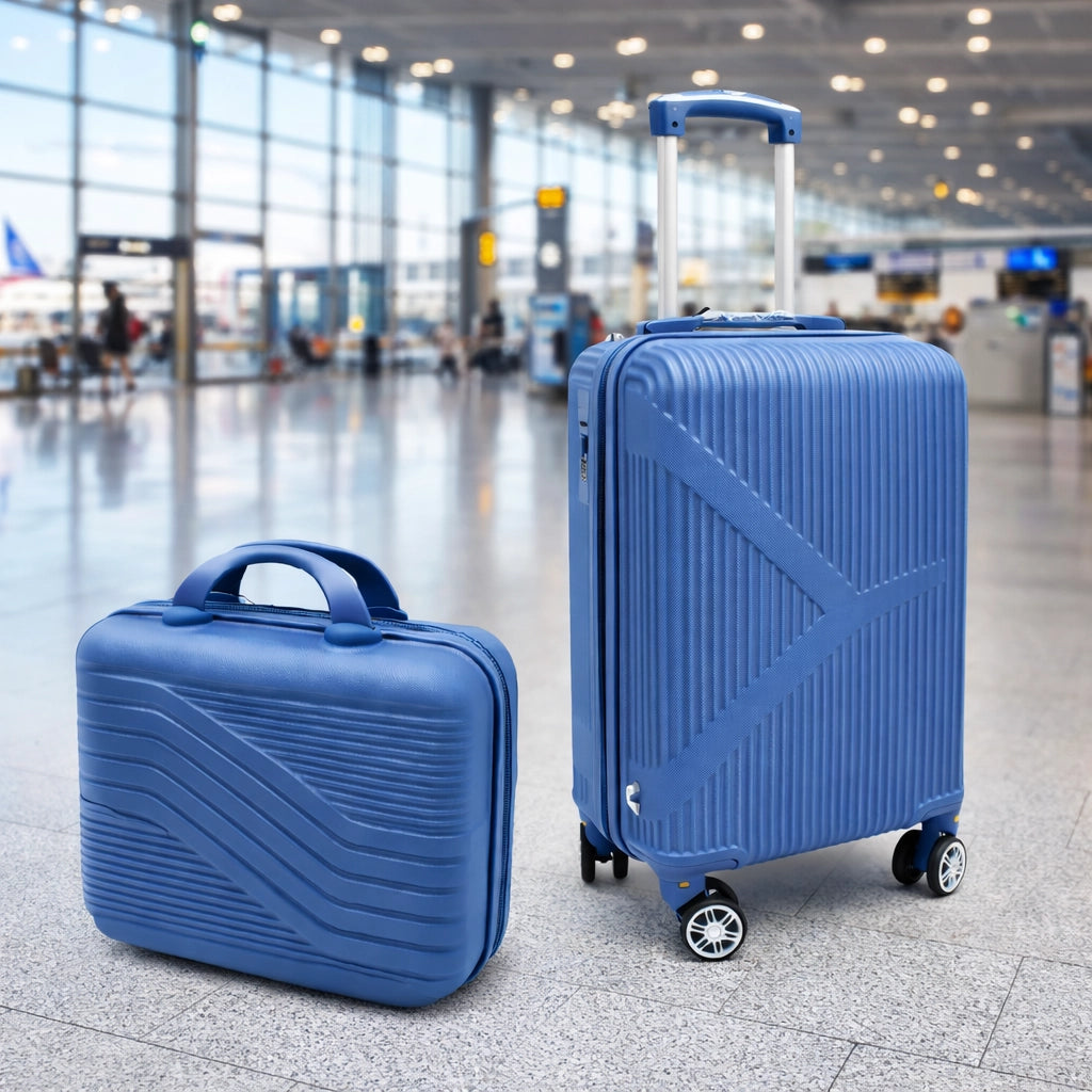 Valigia Rigida Trolley Bagaglio a Mano con BeautyCase Ruote staccabili 45x36x20cm