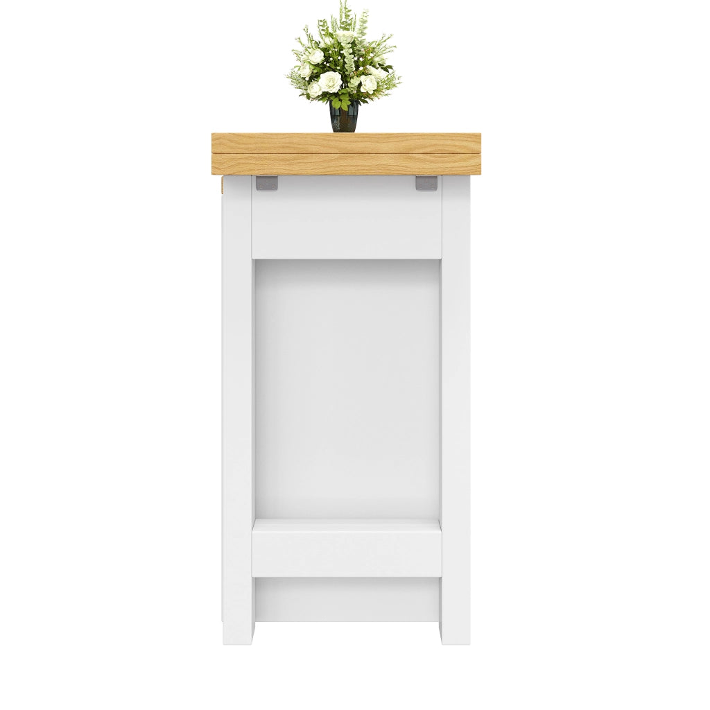 TAVOLO Allungabile Girevole 120-197x40x72 cm Bianco MDF e vetro