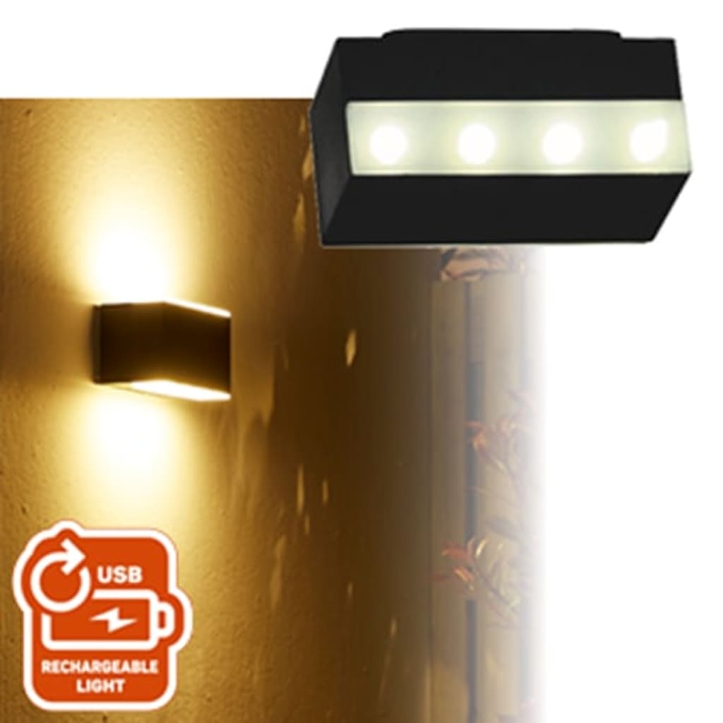 Luxform Applique da Giardino a LED Cube Nera 441755