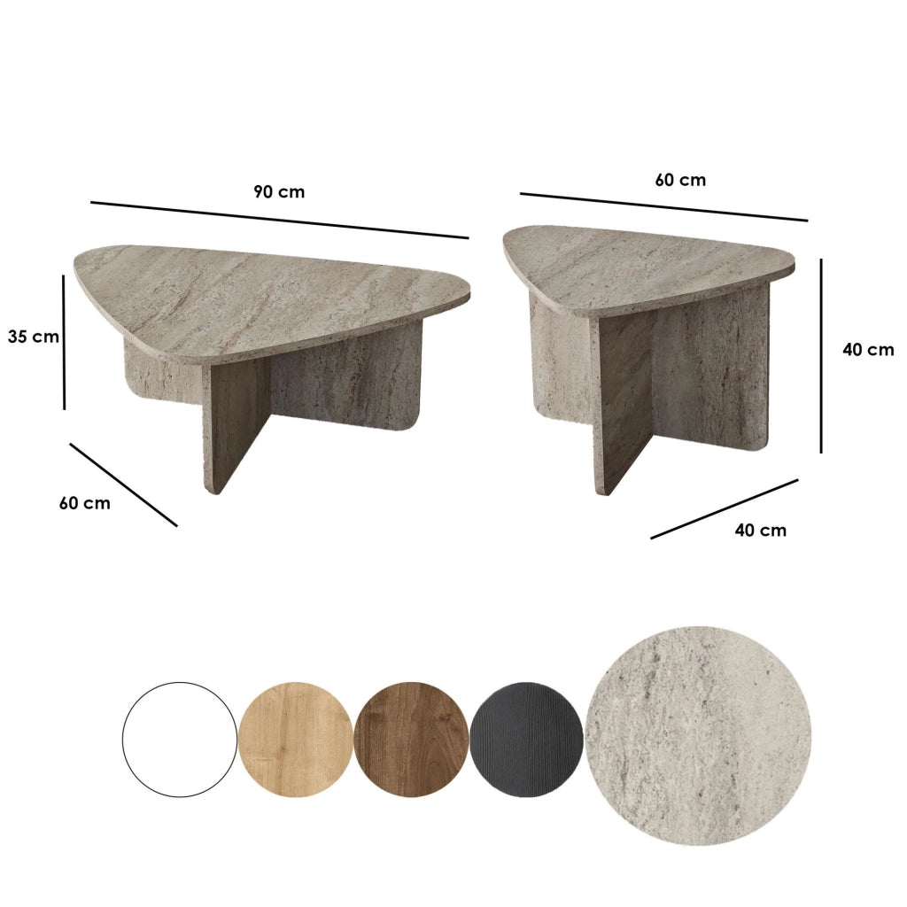 Saraceno, Tavolino da Salotto Modulabile, 90x60x35h cm Bianco Marmo