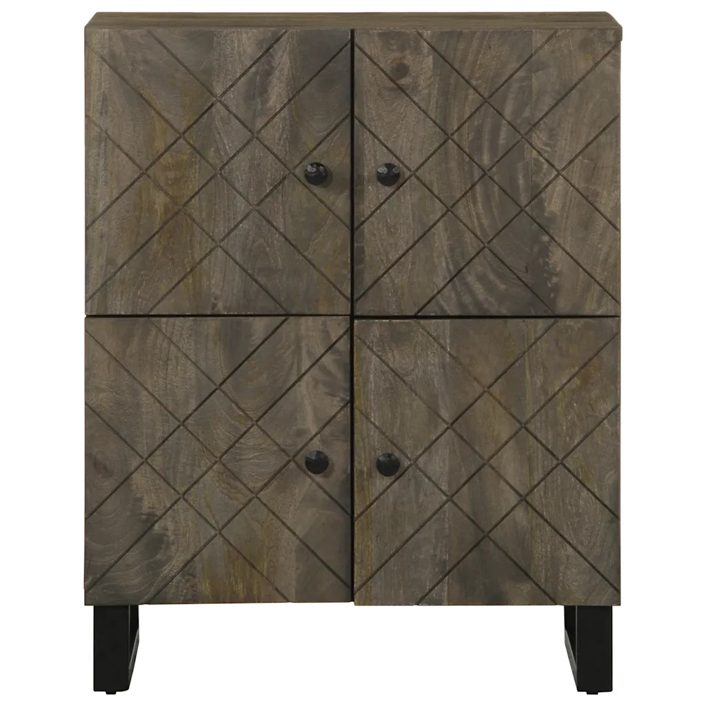 Credenza | Madia | Buffet da pranzo | Armadio da pranzo Nera 60x33x75 cm in Legno Massello di Mango