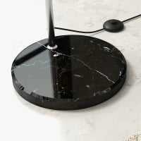 Lampada da Terra Vintage ad Arco con Asta Regolabile, Interruttore a Pedale, Attacco E27, Argento