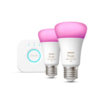 Philips hue white and color ambiance starter kit bridge + 2 lampadine smart e27 75w - 929002468810