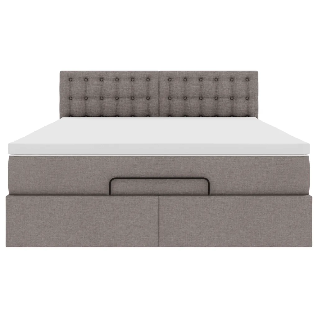 Pouf Letto con Materasso Tortora 140x200 cm in Tessuto