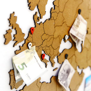 MiMi Innovations Mappa del Mondo Decoro Luxury Puzzle Marrone 150x60cm 425850