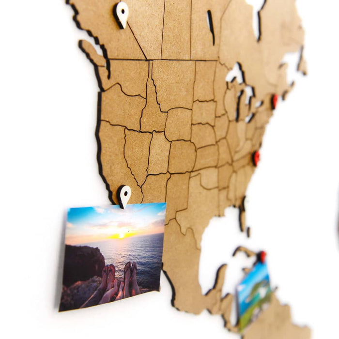 MiMi Innovations Mappa del Mondo Decoro Luxury Puzzle Marrone 150x60cm 425850